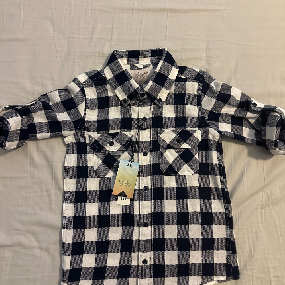 Kids Navy and White Checkered Shirt